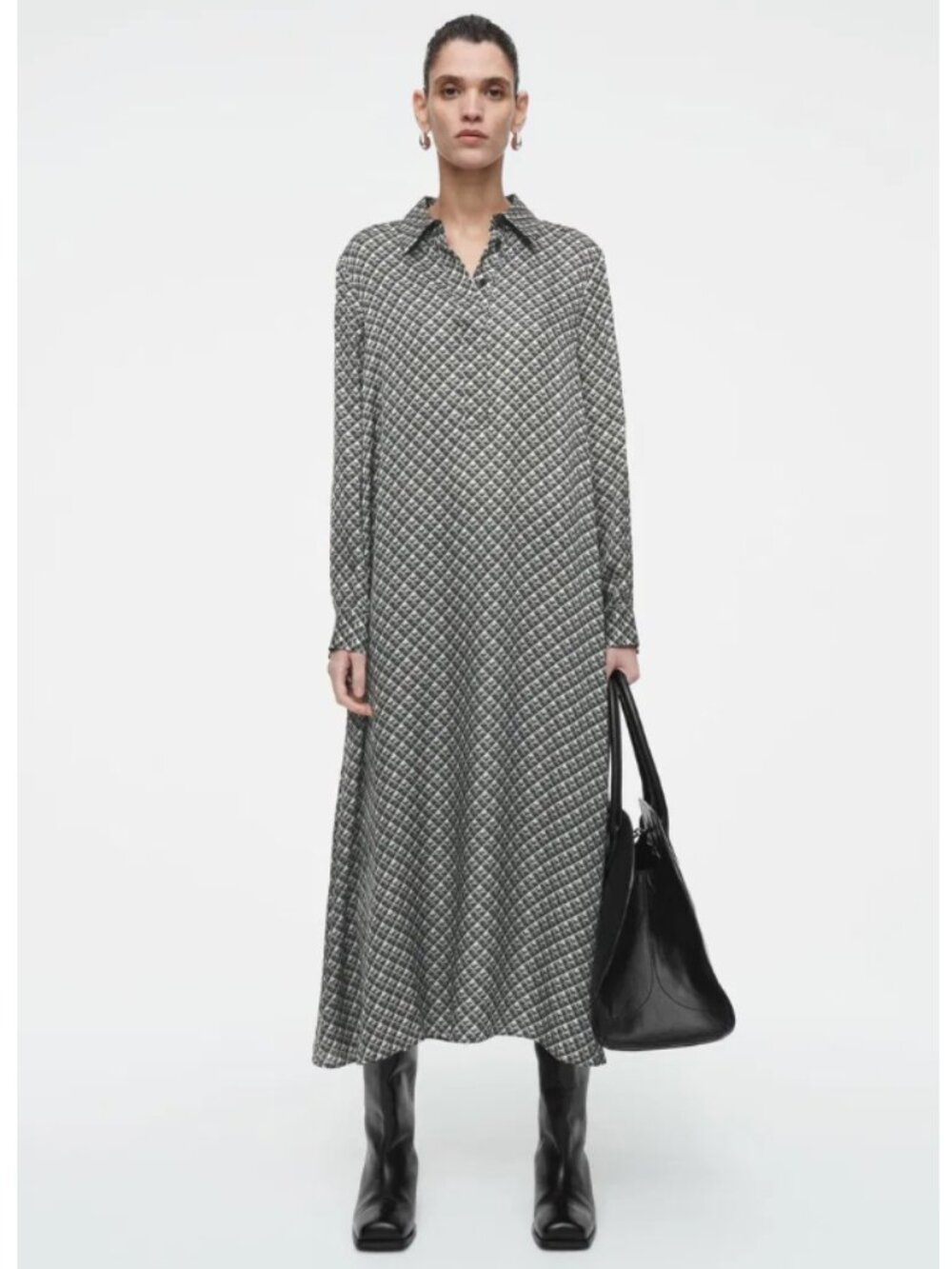 COS Geometric Print Maxi Shirt Dress US 4 (S) NWT $170 Retail